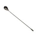 Barfly Gun Metal Black Classic Bar Spoon with Teardrop End, 11 13/16 inch