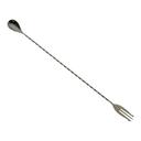 Barfly Gun Metal Black Bar Spoon with Fork End, 15 3/4 inch
