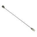 Barfly Gun Metal Black Bar Spoon with Fork End, 19 5/8 inch