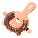 Barfly Copper Plated Heavy Duty 4 Prong Spring Bar Strainer, 5 5/8 inch Overall Length
