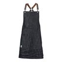 Mercer Culinary Metro Edge Server Renegade Black Denim with Brown Leather Straps Bib Apron