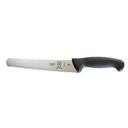 Mercer Culinary Black Wavy Edge Wide Bread Knife, 8 inch