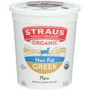 Straus Family Creamery Organic Plain Nonfat Greek Yogurt, 32 Ounce -- 6 per case