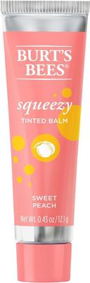 Burts Bees Squeezy Sweet Peach Tinted Lip Balm, 0.43 Ounce -- 3 per case