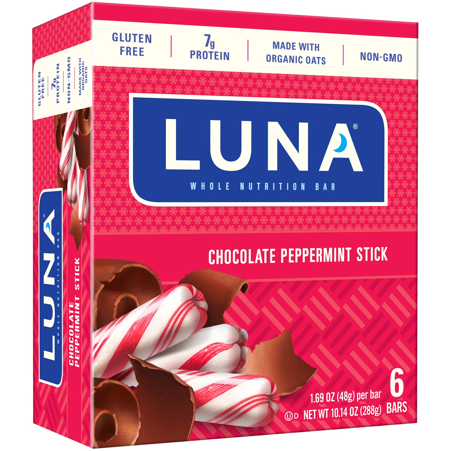 Luna Chocolate Peppermint Stick Snack Bar, 1.7 Ounce - 6 per pack -- 6 packs per case.