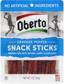 Oberto Cracked Pepper Snack Sticks - Clipstrips, 5 Ounce -- 12 per case.