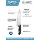 Ambrogio Sanelli Supra Chef Knife with Smooth Semi Polished Blade Finishing, 9.25 inch