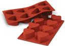 Silikomart SiliconFlex Alimentary Silicone 8 Cavities Heart Mold, 2.36 inch Diameter x 1.38 inch Height Cavity