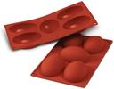 Silikomart SiliconFlex Alimentary Silicone 5 Cavities Half Egg Mold, 4 inch Length x 2.87 inch Width x 1.41 inch Height