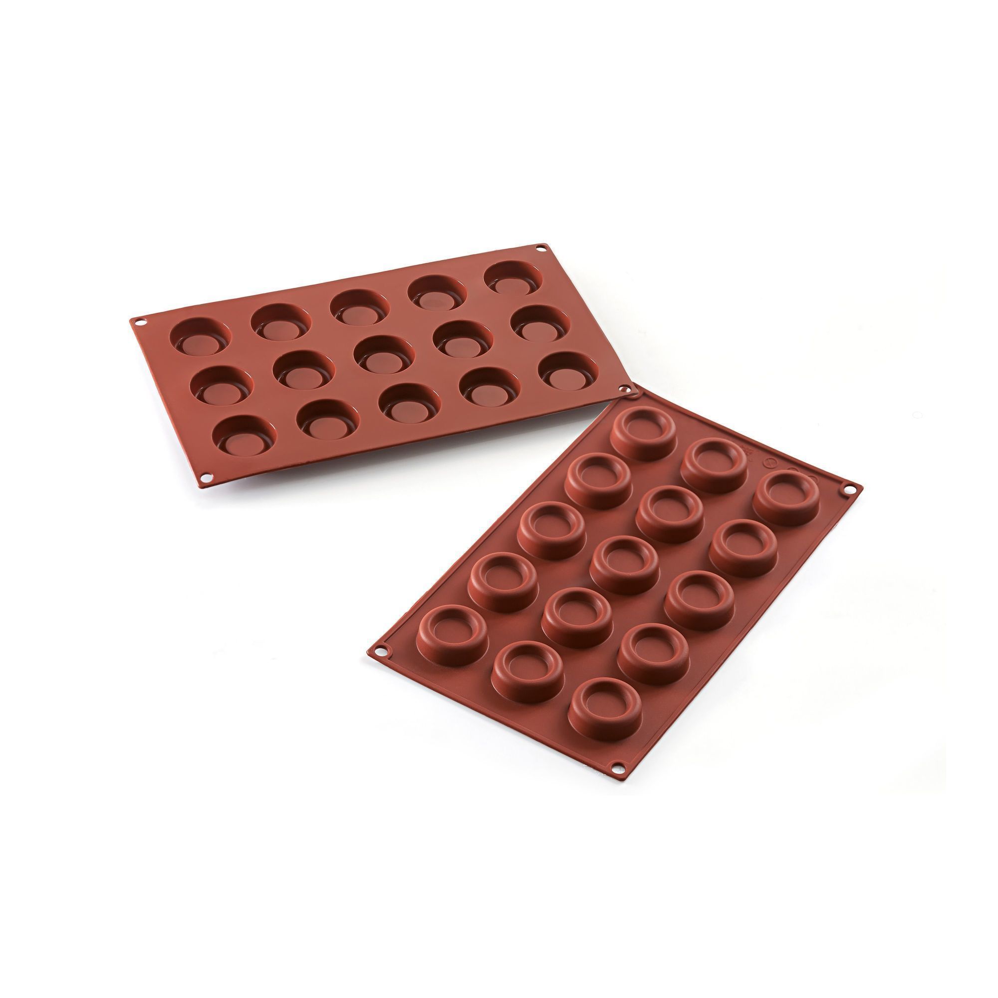 Silikomart SiliconFlex Alimentary Silicone 15 Cavities Mini Round Dessert Mold, 1.57 x 0.51 inch Height Cavity