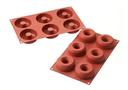 Silikomart SiliconFlex Alimentary Silicone 6 Cavities Donuts Mold, 2.95 inch Diameter x 1.10 inch Height Cavity