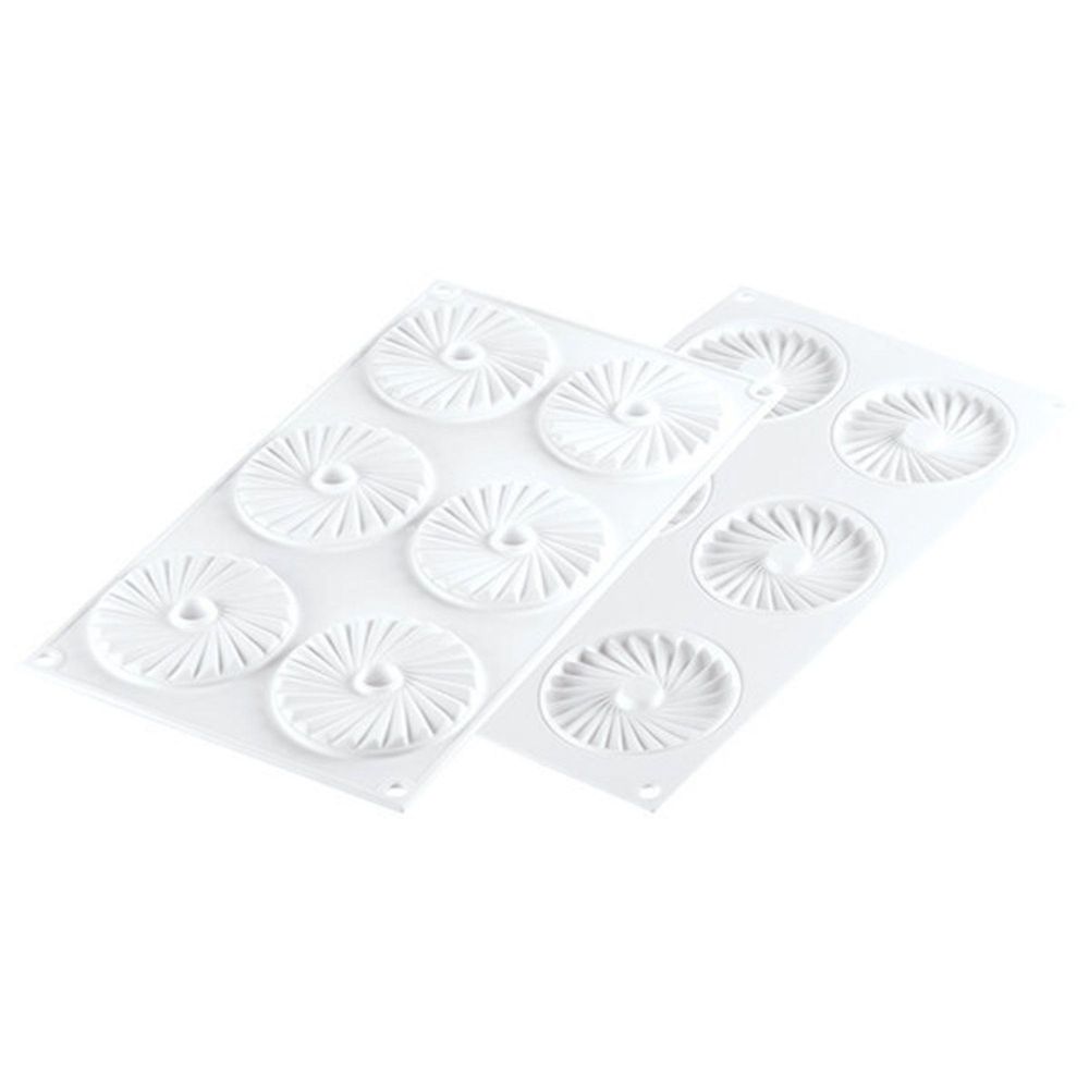 Silikomart Plisse 6 Cavities Silicone Mold, 2.95 inch x 0.31 inch Height Cavity