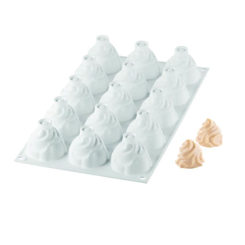 Silikomart CurveFlex Silicone 15 Cavities Chantilly Mold, 1.9 in Dia