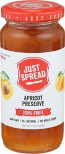 Just Spread 100 Percent Fruit Apricot Preserve, 10 Ounce -- 6 per case
