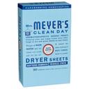 Mrs Meyers Clean Day Rain Water Scent Dryer Sheets, 80 count -- 12 per case