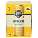 Liquid Remedy Organic Sugar Free Ginger Lemon Kombucha, 48 Fluid Ounce -- 6 per case