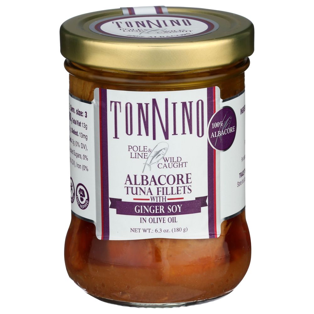 Tonnino Ginger Soy Albacore Tuna Fillets, 6.3 Ounce -- 6 per case