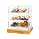 Rosseto Small Two Door Cabinet with Three Frosted Trays with FRESH Bamboo Base, 21 x 13.8 x 24.8 inch