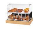 Rosseto Dome Three Drawer Bakery Case with Three Row Divider Tray and FRESH Bamboo Base, 21 x 13.63 x 16.38 inch
