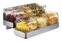 Rosseto 2 Level Stainless Steel Condiment Station with 6 Glass Jars, 12.5 x 8.5 x 5.38 inch