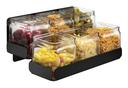 Rosseto 2 Level Black Matte Condiment Station with 6 Glass Jars, 12.5 x 8.5 x 5.38 inch