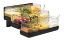 Rosseto 3 Level Black Matte Condiment Station with 9 Glass Jars, 12.6 x 12.4 x 6.9 inch