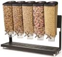 Rosseto EZ Pro 5 Container Black Matte Tabletop Dispenser with Removable Catch Tray, 24.25 x 7.5 x 20.25 inch