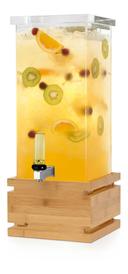 Rosseto Square Natural Bamboo Base Beverage Dispenser, 3 Gallon Capacity