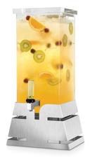 Rosseto Square Stainless Steel Pyramid Base Beverage Dispenser, 3 Gallon Capacity