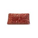 Rosseto Kalderon Foglia Cognac Mini Square Handmade Glass Plate, set of 12