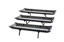 Rosseto Kalderon Three Level Black Metal Stand with Three Zenit Black Large 22.5 inch Rectangle Handmade Glass Trays, 22.25 x 22.5 x 9.63 inch