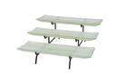 Rosseto Kalderon Three Level Black Metal Stand with Three Zenit White Large 22.5 inch Rectangle Handmade Glass Trays, 22.25 x 22.5 x 9.63 inch