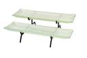 Rosseto Kalderon Two Level Black Metal Stand with Two Zenit White Large 22.5 inch Rectangle Handmade Glass Trays, 22.25 Ã— 15.75 Ã— 7 inch