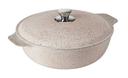 Rosseto Cooklite Cream Cast Aluminum Coated Casserole with Lid, 7 Quart Capacity