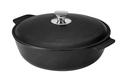 Rosseto Cooklite Black Cast Aluminum Coated Casserole with Lid, 7 Quart Capacity