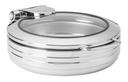 Rosseto De Luxe Round Stainless Steel Chafing Dish with Glass Lid, 6.34 Quart
