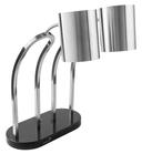 Rosseto Double Stainless Steel Heat Lamp with Black Metal Base and Plain Shade, 18.5 x 19.5 x 26 inch