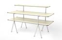 Rosseto Modulite Natural Wood Table 3 Level Kit with Stainless Steel Legs, 71 x 30 x 43.2 inch