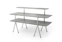 Rosseto Modulite Concrete Gray Table 3 Level Kit with Stainless Steel Legs, 71 x 30 x 43.2 inch