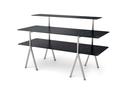 Rosseto Modulite Black Marble Table 3 Level Kit with Stainless Steel Legs, 71 x 30 x 43.2 inch
