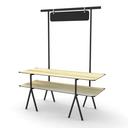 Rosseto Modulite 2 Level Kit with Natural Wood 2 Table Top Chalkboard Black Display Frame and Legs, 71 x 30 x 87.3 inch