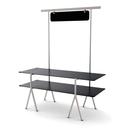 Rosseto Modulite 2 Level Kit with Black Marble 2 Table Top Chalkboard Stainless Steel Display Frame and Legs, 71 x 30 x 87.3 inch