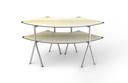 Rosseto Modulite 2 level Kit with Natural Wood 2 Quarter Round Table Top and Stainless Steel Legs