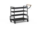 Rosseto Modulite All Black Frame and Three Black Bamboo Shelves Serving Cart, 45.3 x 20 x 37.6 inch