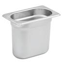Winco SPJH-906GN 22 Gauge 18/8 Stainless Steel Ninth Size Anti-Jam Steam Pan, 6 inch Deep