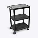 Luxor 3 Shelves Utility Cart, 24 Inch  x 18 Inch  x 34 Inch 