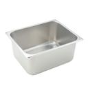 Winco SPH6 25 Gauge 18/8 Stainless Steel Half Size Straight-Sided Steam Table Pan, 6 inch Deep