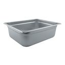 Winco SPJL-204 25 Gauge 18/8 Stainless Steel Half Size Anti-Jam Steam Table Pan, 4 inch Deep