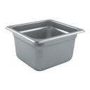 Winco SPJL-604 25 Gauge 18/8 Stainless Steel Sixth Size Anti-Jam Steam Table Pan, 4 inch Deep