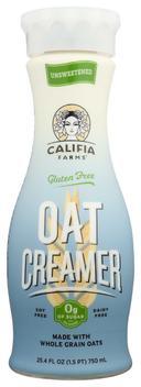 Califia Farms Unsweetened Oatmilk Creamer, 25.4 Fluid Ounce -- 6 per case